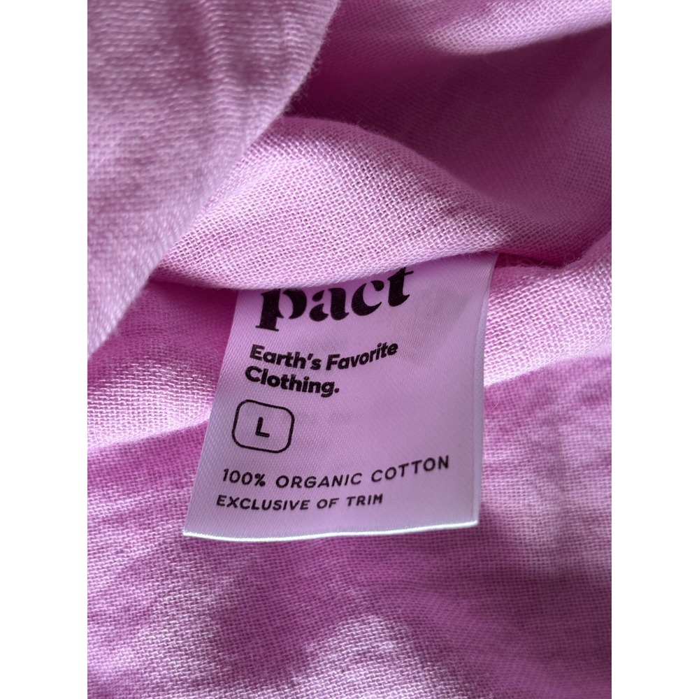 Pact Blouse Womens Large Pink 100%‎ Organic Cotton Gathered Hem Top Sustainable - Picture 4 of 6